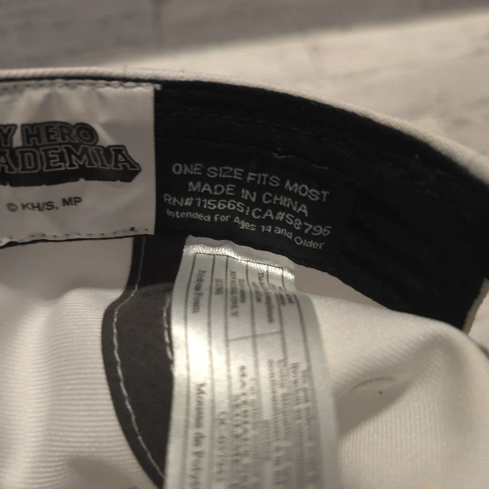 My Hero Academia Hat‎ Cap Snap Back White Orange Katsuki Bakugo Kacchan Manga
